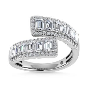 14K White Gold Diamond 1 7/8 Ct.Tw. Bypass Ring