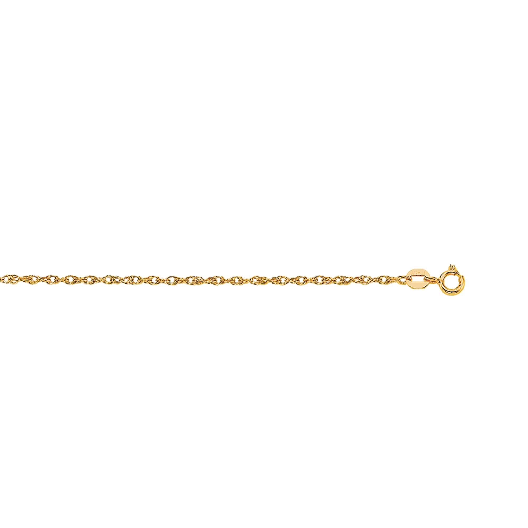 14K Gold 1.2mm Machine Rope Chain (Carded)