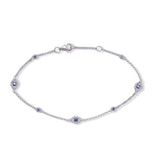 White Gold Sapphire & Diamond Bracelet