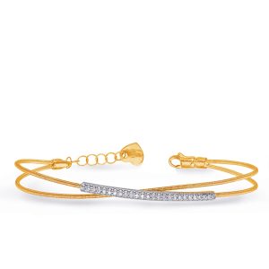 White & Yellow Gold Bangle Italian Made