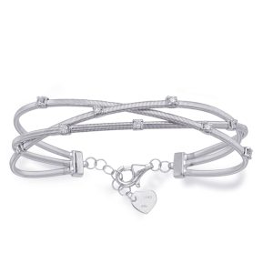 White Gold Bangle Italian Made