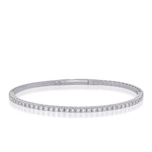 White Gold Flexable Bangle Bracelet