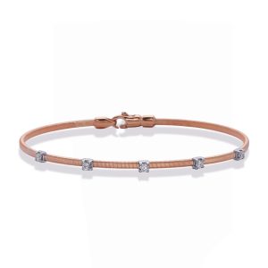 Rose White Gold Bangle Italian Made