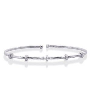 White Gold Bangle Italian Made