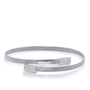White Gold Bangle Italian Made