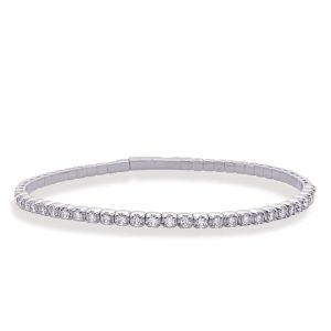 White Gold Flexable Bangle Bracelet