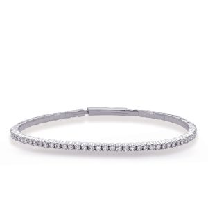 White Gold Flexable Bangle Bracelet