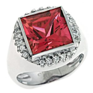 Pink Tourmaline & Diamond Ring