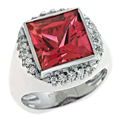 Pink Tourmaline & Diamond Ring