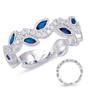 White Gold Sapphire & Diamond Ring