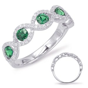 White Gold Emerald & Diamond Ring