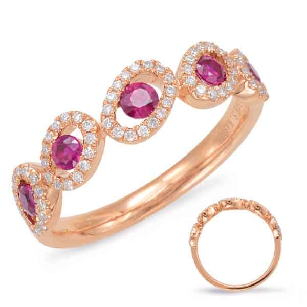 Rose Gold Ruby & Diamond Ring