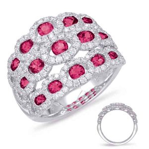 White Gold Ruby & Diamond Ring
