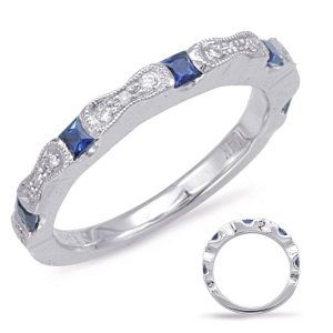 White Gold Sapphire & Diamond Ring
