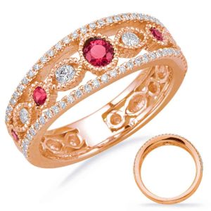 Rose Gold Ruby & Diamond Ring