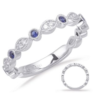 White Gold Sapphire & Diamond Ring