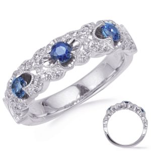 White Gold Sapphire & Diamond Ring