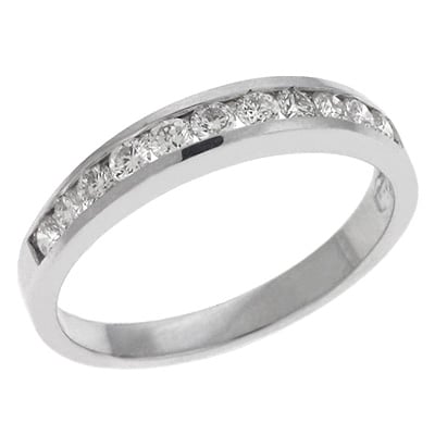 Channel Set Band White Gold