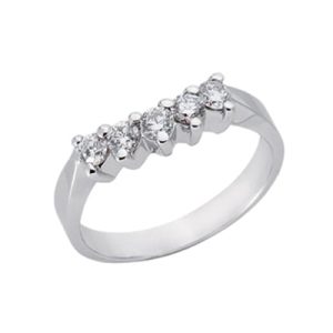 White Gold Prong Set Band
