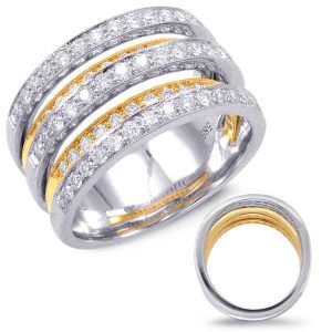 Diamond Band Yellow & White Gold