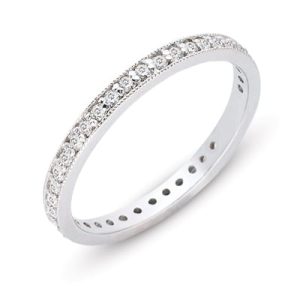 White Gold Millgrain Band