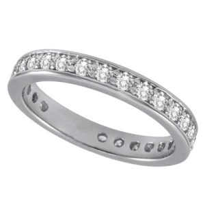 White Gold Millgrain Band