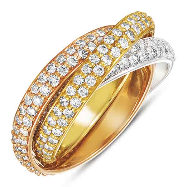 Shared Prong Tri-Color Eternity
