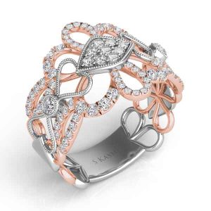 Rose & White Gold Diamond Fashion Ring