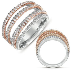 White & Rose Gold Fashion Ring