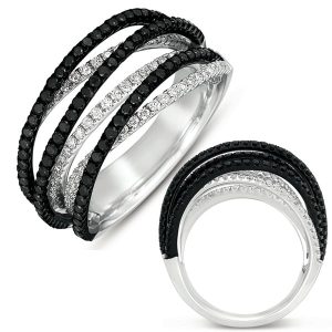 White Gold Black & White Diamond Ring