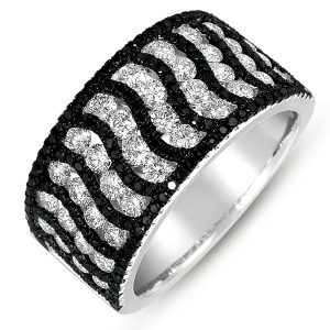 White Gold Black & White Diamond Ring