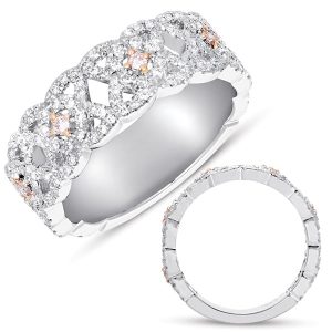 White & Rose Gold Pave Ring