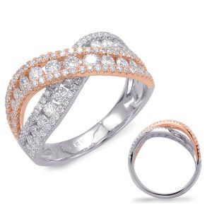 White & Rose Gold Fashion Ring