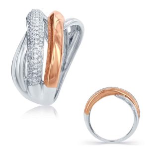 Rose & White Gold Diamond Fashion Ring