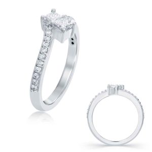 White Gold Two Stone Ring
