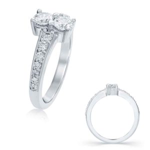 White Gold Two Stone Ring