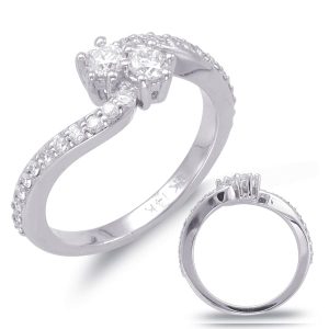 White Gold Two Stone Ring