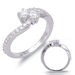 White Gold Two Stone Ring