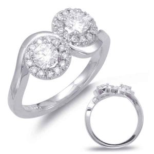 White Gold Two Stone Ring