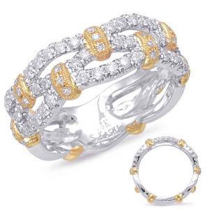 Yellow & White Gold Diamond Fashion Ring