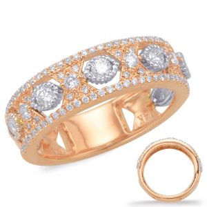 Rose & White Diamond Fashion Ring