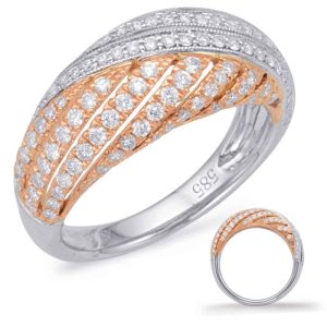 Rose & White Gold Diamond Fashion Ring
