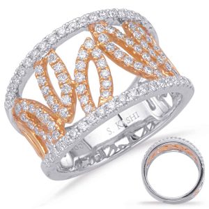 Rose & White Gold Diamond Fashion Ring