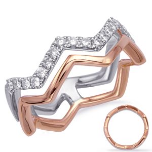 Rose & White Gold Diamond Fashion Ring