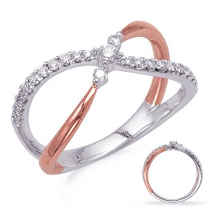 Rose & White Gold Diamond Fashion Ring