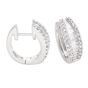 White Gold Huggie Earring
