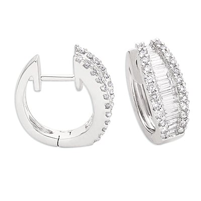 White Gold Huggie Earring