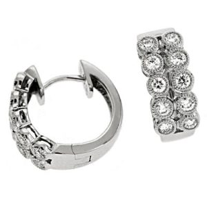 White Gold Huggie Earring