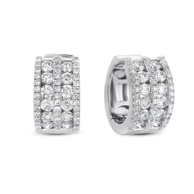 White Gold Huggie Earring