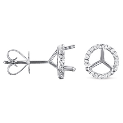 Three Prong Earring Setting 1.50ct TW